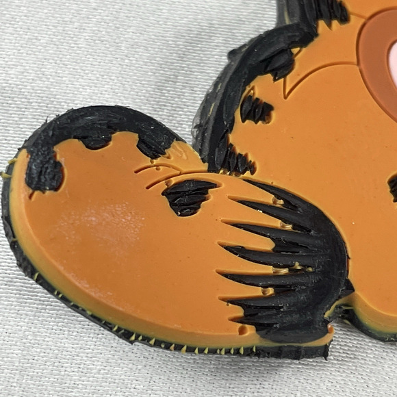 Garfield Pooky Vtg Keychain Flat Rubber Plastic Key Ring Backpack Purse Charm - Picture 7 of 7